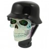 levier de vitesse crane casque militaire noir tete de mort