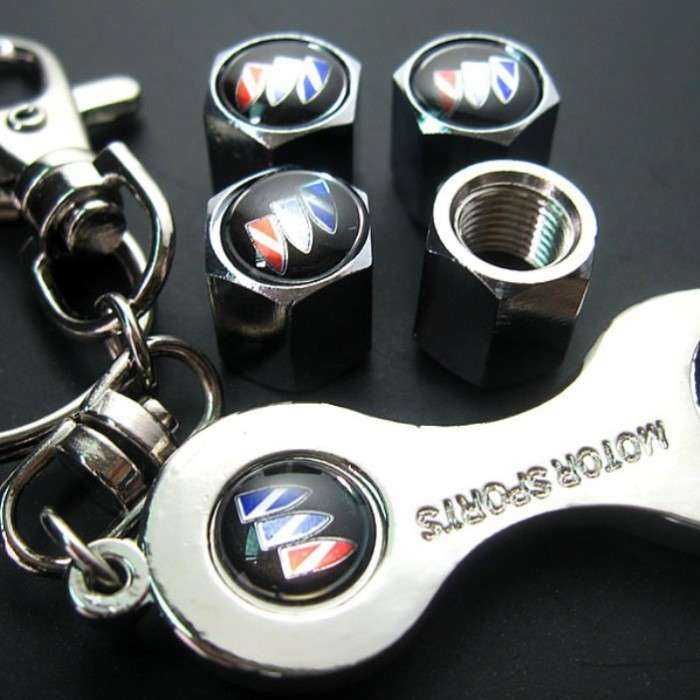 bouchon valve de roue (x4)+ porte cle buick logo auto