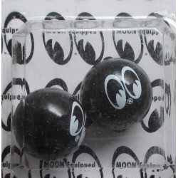 bouchon valve de roue (x2) moon eyes noir auto moto