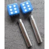 Light blue white dot door latches (x2) auto universal dice