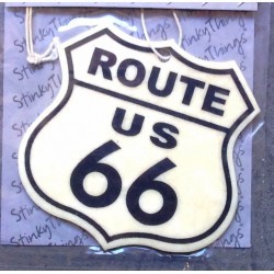 désodorisant route 66 logo blanc blason auto voiture