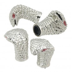 bouchon valve de roue (x4) serpent cobra auto moto chrome