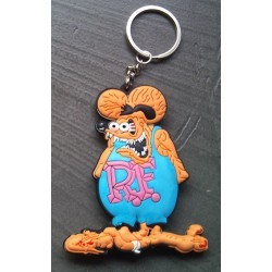 porte clé rat fink saumon et bleu plastique souple kustom