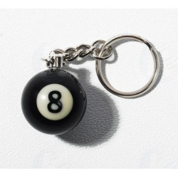 porte clé boule de billard 8 ball rond 8 ball keychain noir