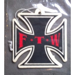 FTW Black Maltese Cross Air Freshener ( fuck the world)