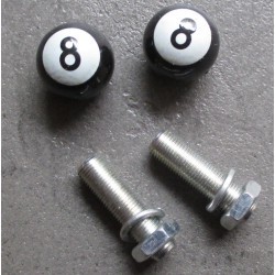 fixation de plaque 8 ball blanc x2 voiture us americaine