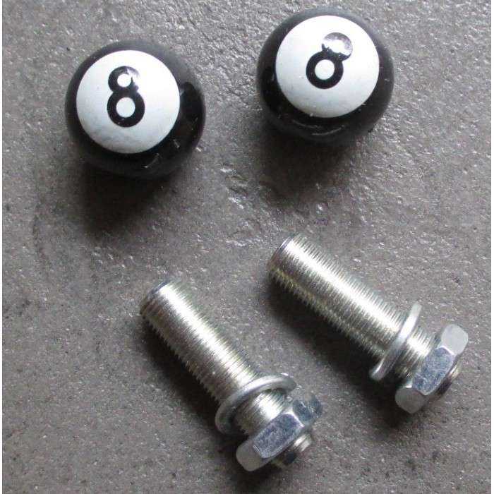 fixation de plaque 8 ball blanc x2 voiture us americaine