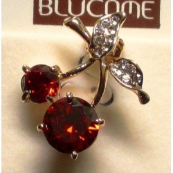 broche cerise strass rouge blanc pin up rockabilly retro