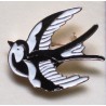 broche hirondelle rockabilly noir idéal pin up retro vintage