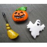 lot de 3 broches halloween citrouille fantome balais sorcier