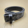 S 95cm ceinture en cuir véritable noir gris gravé homme femme