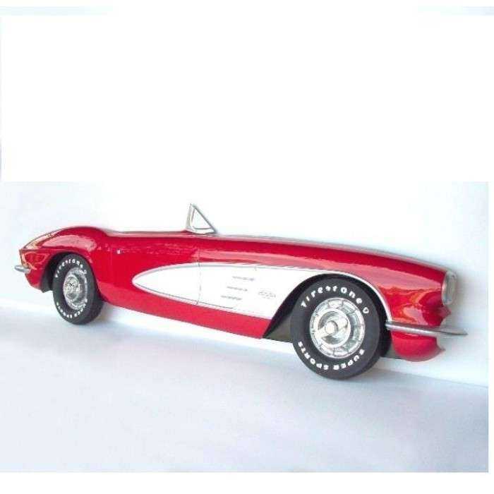 Chevrolet Corvette 3D Convertible Red and White Deco Bar