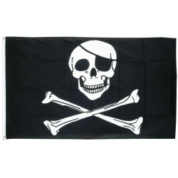 drapeau pirate noir et blanc crane tete de mort 150 x90 flag