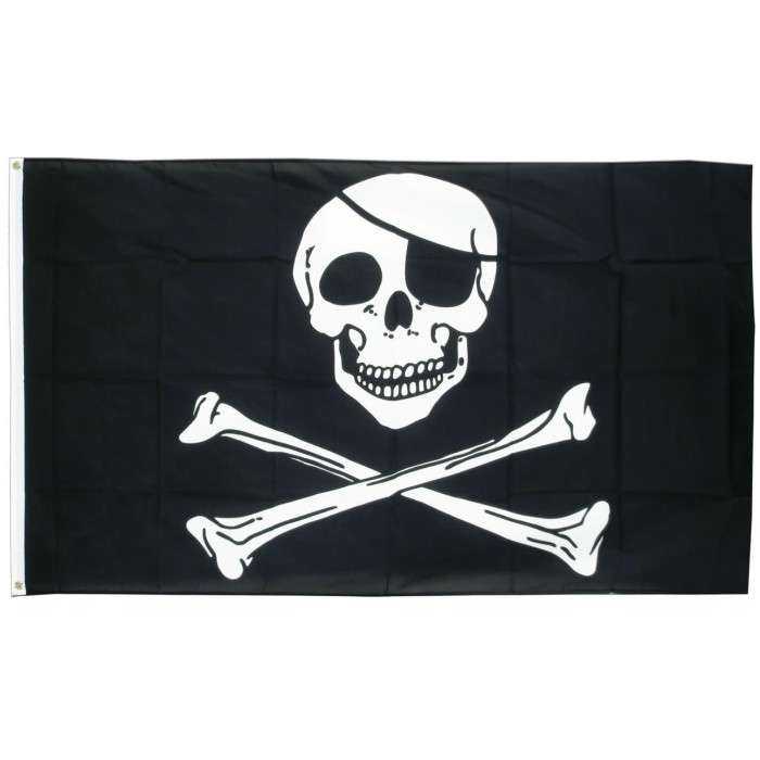 drapeau pirate noir et blanc crane tete de mort 150 x90 flag