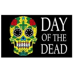 drapeau day f the dead crane tribal muerte tete de mort 150