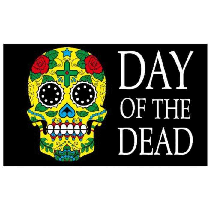 drapeau day f the dead crane tribal muerte tete de mort 150