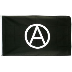 drapeau anarchy noir logo blanc punk rock roll 150x90 nylon