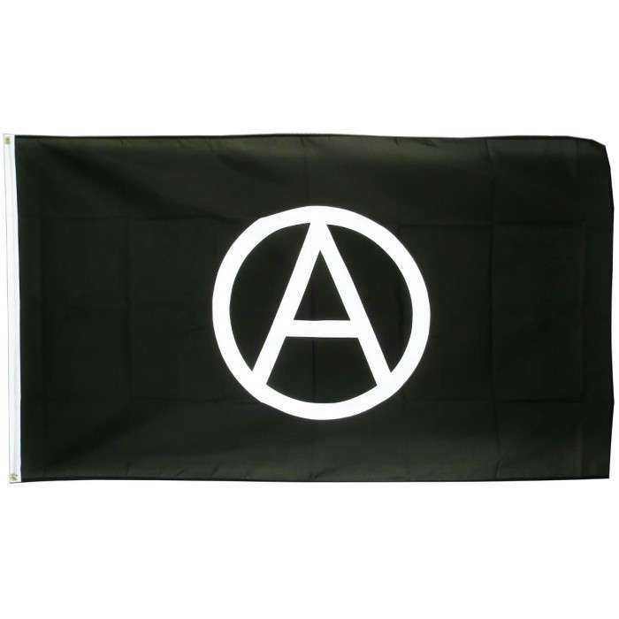 drapeau anarchy noir logo blanc punk rock roll 150x90 nylon
