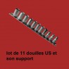 lot de 11 douilles 1/4 US et son support 3/16 a 1/2 pouce