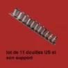 Set of 11 sockets 1/4 US and its holder 3/16 to 1/2 inch