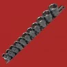 Set of 11 sockets 3/8 US and its holder 3/16 to 1/2 inch