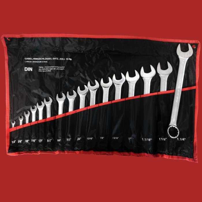 lot de 16 clé mixte US auto moto du 1/4 au 1" 1/4