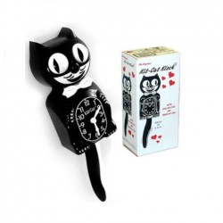 Pendule Kit Cat Clock Noir 40cm Horloge Deco Americaine Usa