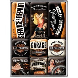 lot 9 magnet harley davidson orange pin up sexu frigo
