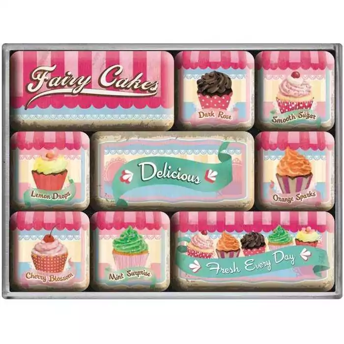 lot 9 magnet cupcake gateau coloré cuisine frigo