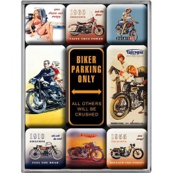 lot 9 magnet biker parking only triumph vespa ducati frigo