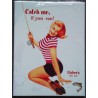 magnet 6x8cm pin up qui peche catch me style annee 50 frigo