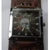 Watch dial Skull and pinks square bracelet Brown tattoo