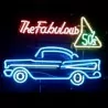 Neon advertising fabulous 50's car american usa loft