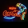 neon advertising coca cola enjoy parrot deco bar dinner