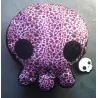 Rockab Crane Leopard cushion black and pink skull