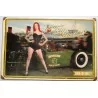 Thick Tole Hot Rod Plate Khaki Green and Tattooed Pin Up USA