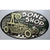 plaque tole épaisse hot rod bone shop 61cm ovale usa tole
