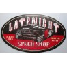 plaque tole épaisse hot rod noir latenight 61cm ovale usa