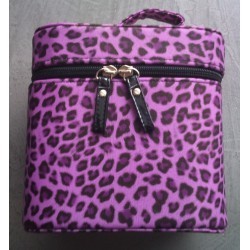 Makeup case mirror interior leopard pink pin up