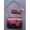 portefeuille cuir noir verre martini rouge 777 rockab chaine
