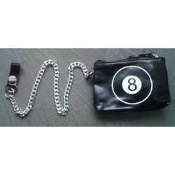 Black wallet and 8 ball white imitation man woman