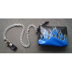 purse black flames flamming blue man woman
