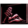 plexi advertising pin up trucker usa red LED 30x20cm deco red bar us