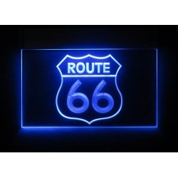 plexi advertising neon route 66 LED blue deco bar dinner loft us