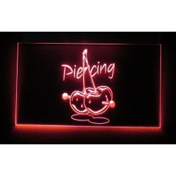 plexi advertising piercing red LED cherry salon tattoo