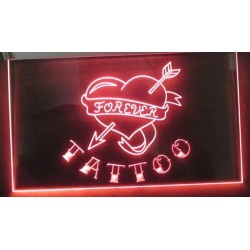 plexi advertising tattoo heart forever LED red 30cm tattoo