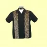 Black Rockabilly Shirt Leopard Men's Shirt 2XL