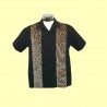 chemise rockabilly noir leopard chemisette homme 2xl