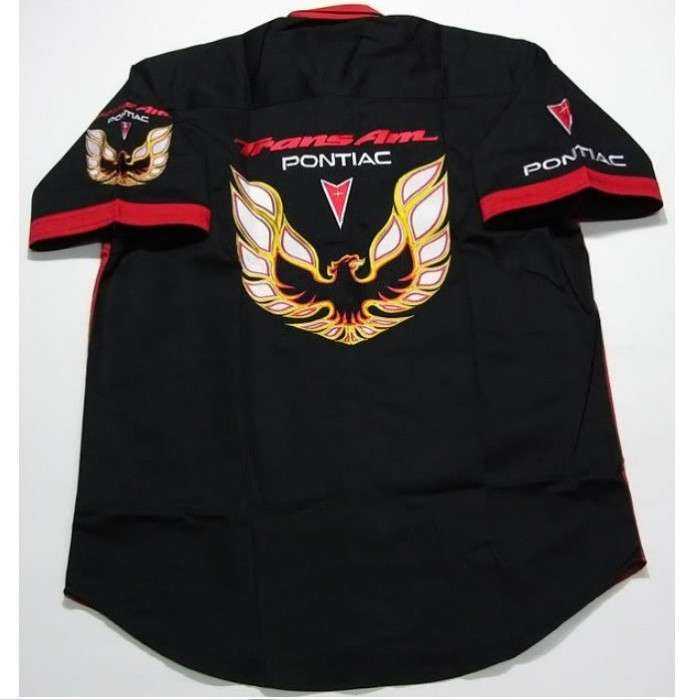 chemise pontiac trans am noir et rouge chemisette homme