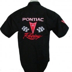 chemise pontiac racing chemisette noire logo brodé S au 6XL